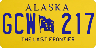 AK license plate GCW217