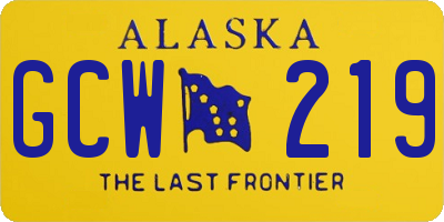 AK license plate GCW219