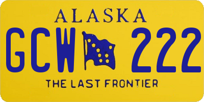 AK license plate GCW222