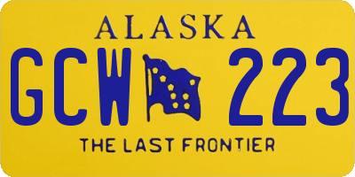 AK license plate GCW223