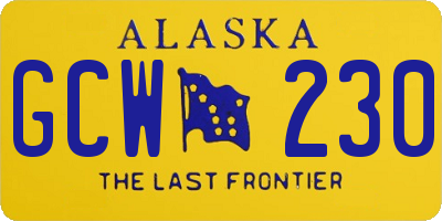 AK license plate GCW230