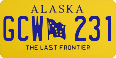 AK license plate GCW231