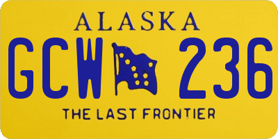 AK license plate GCW236