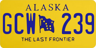AK license plate GCW239