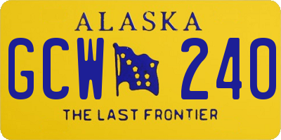 AK license plate GCW240