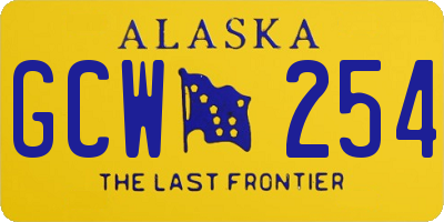 AK license plate GCW254