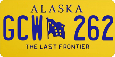 AK license plate GCW262