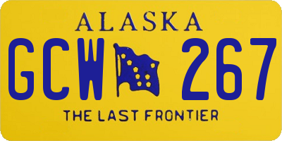 AK license plate GCW267