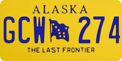 AK license plate GCW274