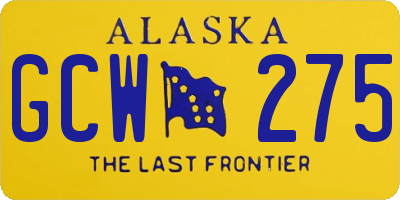 AK license plate GCW275