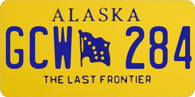 AK license plate GCW284