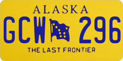 AK license plate GCW296