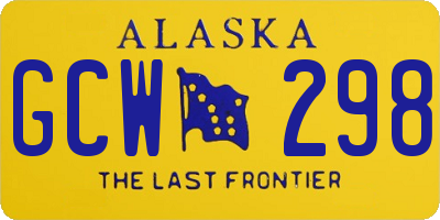 AK license plate GCW298