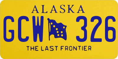 AK license plate GCW326