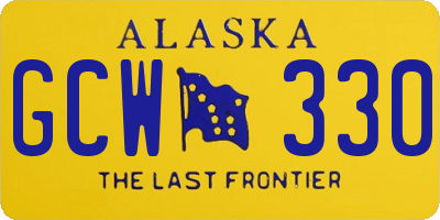 AK license plate GCW330