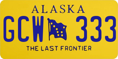 AK license plate GCW333