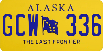 AK license plate GCW336