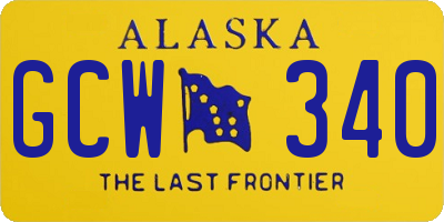 AK license plate GCW340