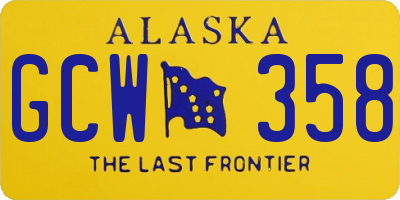AK license plate GCW358