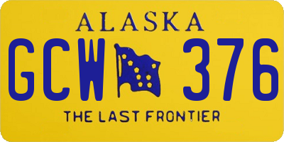 AK license plate GCW376