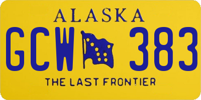 AK license plate GCW383