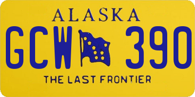 AK license plate GCW390