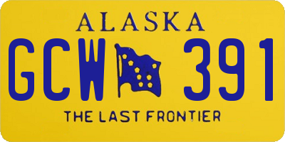 AK license plate GCW391