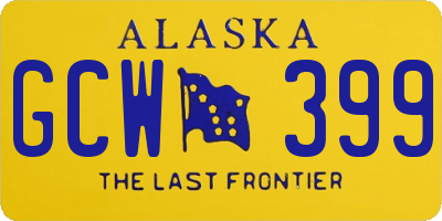 AK license plate GCW399