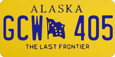 AK license plate GCW405