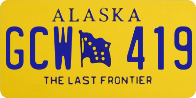 AK license plate GCW419