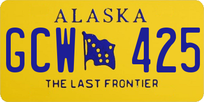 AK license plate GCW425