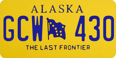 AK license plate GCW430