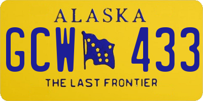 AK license plate GCW433