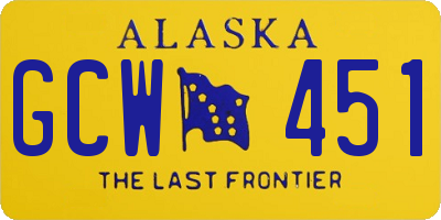 AK license plate GCW451