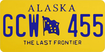 AK license plate GCW455