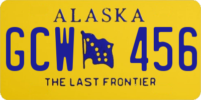 AK license plate GCW456
