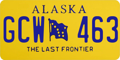 AK license plate GCW463