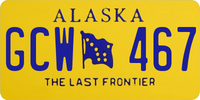 AK license plate GCW467