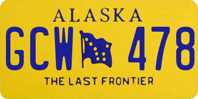 AK license plate GCW478