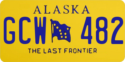 AK license plate GCW482
