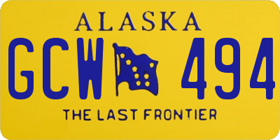 AK license plate GCW494