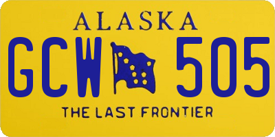 AK license plate GCW505