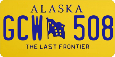 AK license plate GCW508