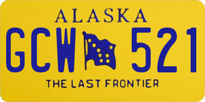 AK license plate GCW521