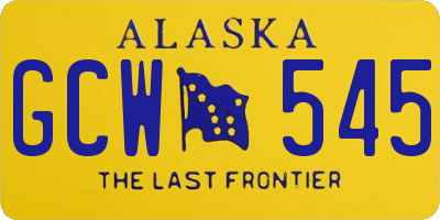 AK license plate GCW545