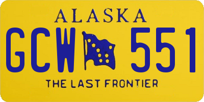 AK license plate GCW551