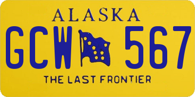 AK license plate GCW567