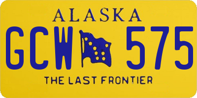 AK license plate GCW575