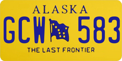 AK license plate GCW583