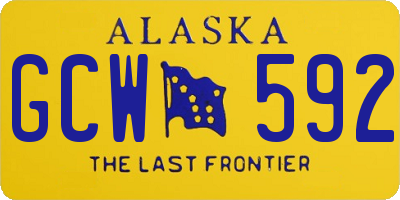 AK license plate GCW592